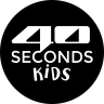 40 Seconds Kids - white logo on black circle